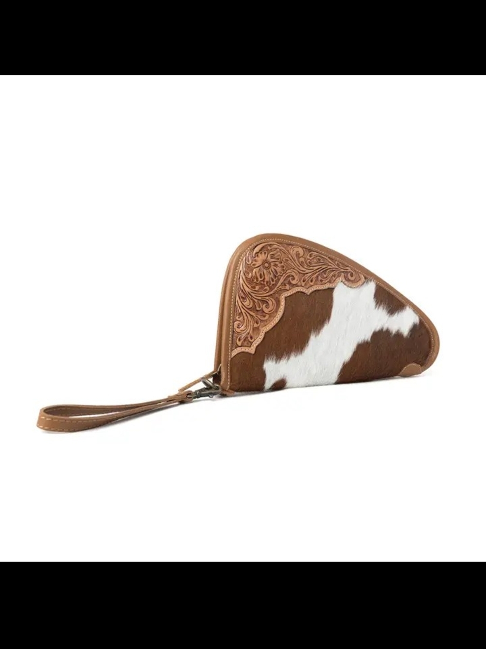 Cinder Oak Hand tooled Hairon Leather Gun Case